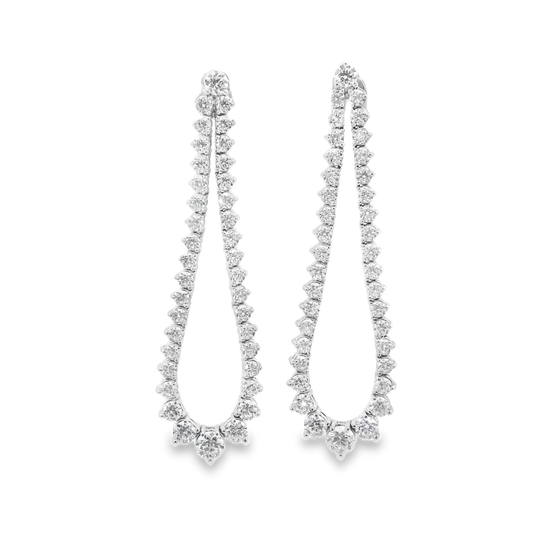 3.29CT Diamond Earrings 14k White Gold