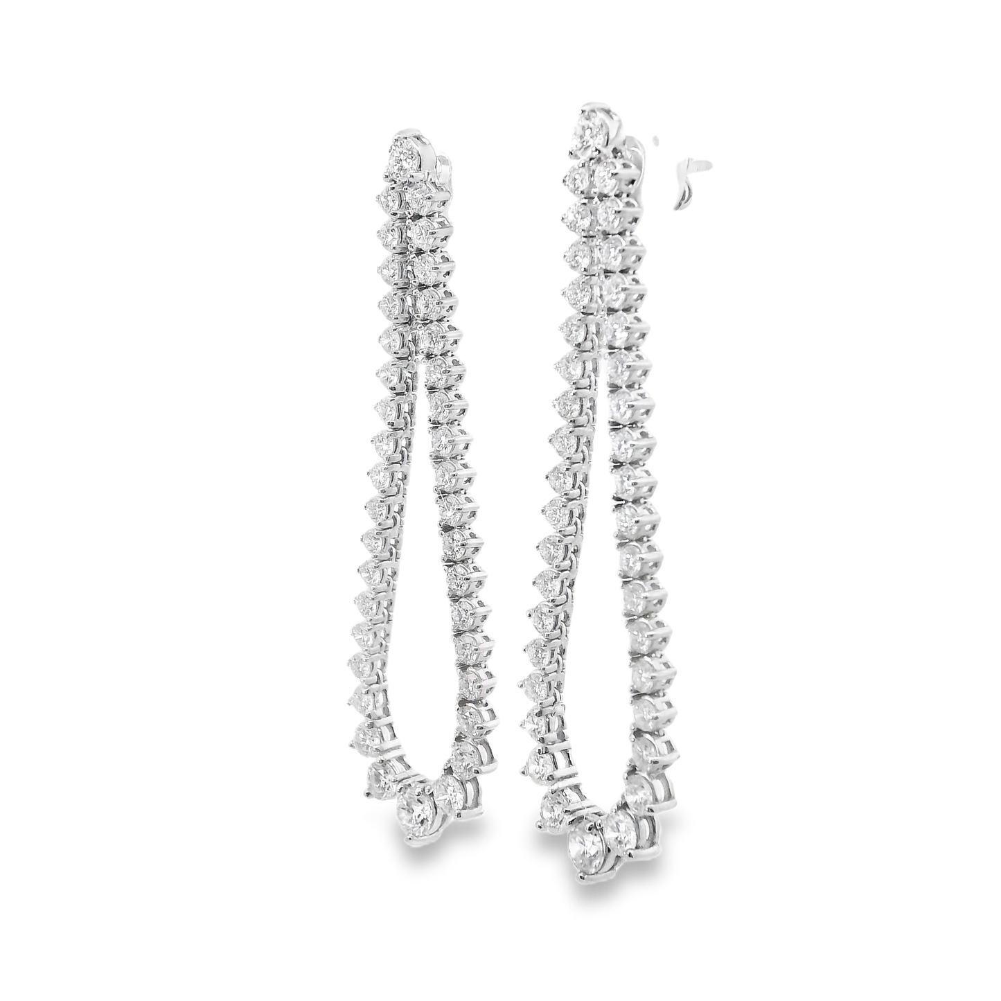 3.29CT Diamond Earrings 14k White Gold
