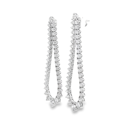 3.29CT Diamond Earrings 14k White Gold