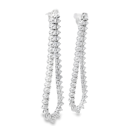 2.62CT Diamond Earrings 14k White Gold