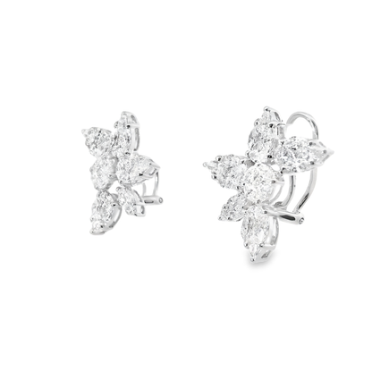 3.82CT Diamond Earrings 18k White Gold