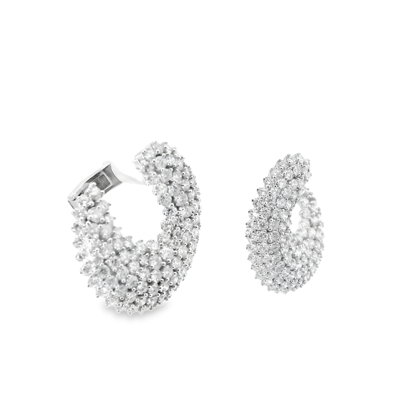 6.36CT Diamond Earrings 14k White Gold