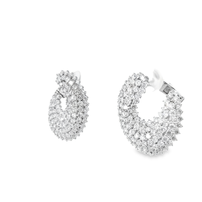 6.36CT Diamond Earrings 14k White Gold
