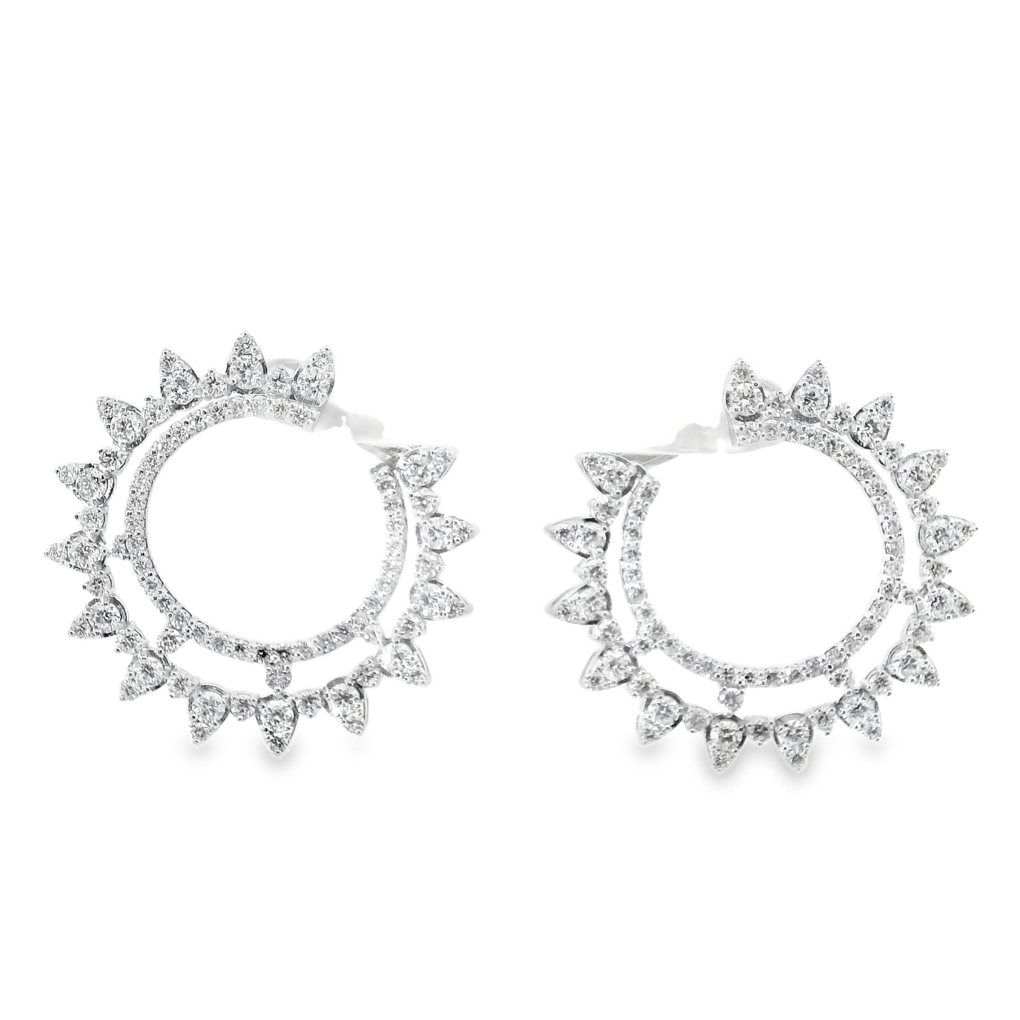 4.14CT Diamond Earrings 14k White Gold