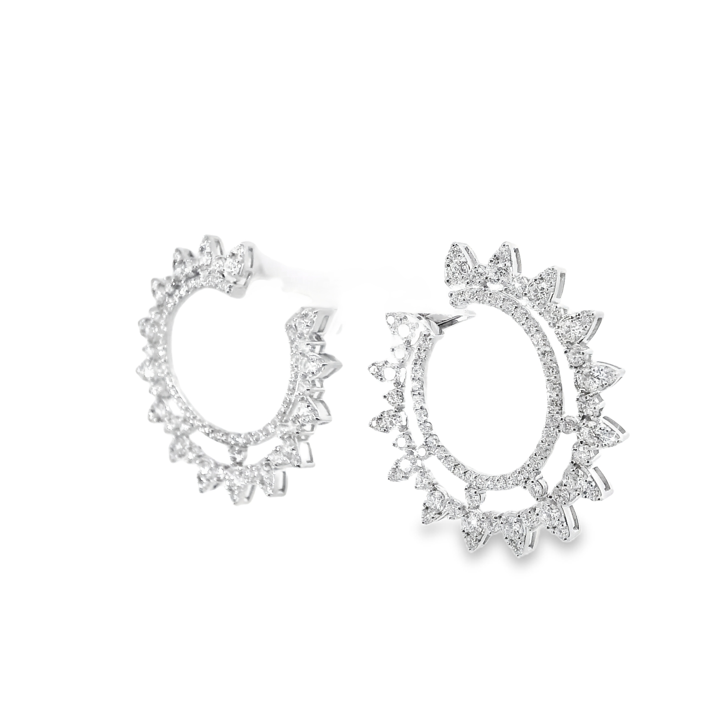 4.14CT Diamond Earrings 14k White Gold