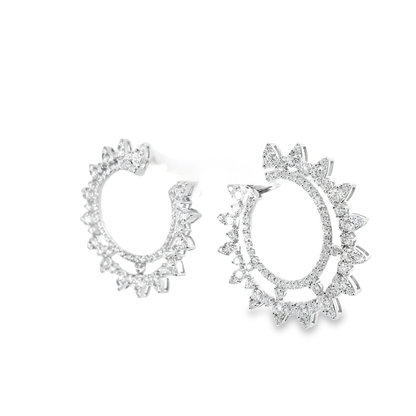 4.14CT Diamond Earrings 14k White Gold