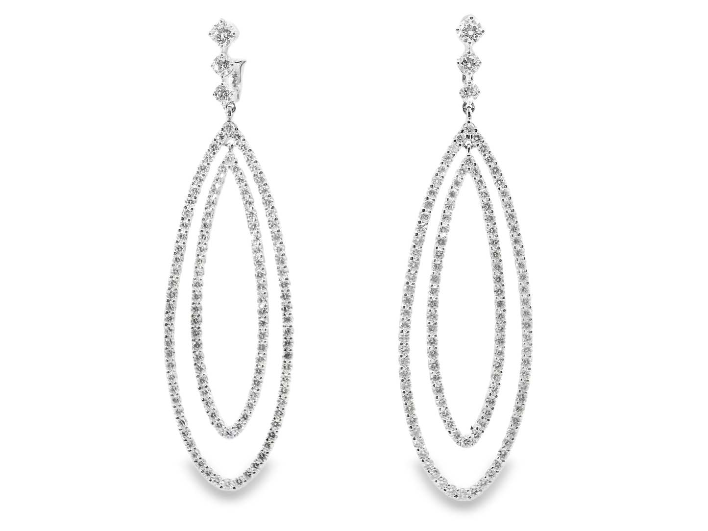 5.46CT Diamond Earrings 14k White Gold