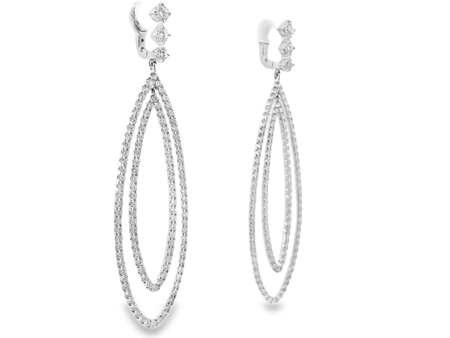 5.46CT Diamond Earrings 14k White Gold