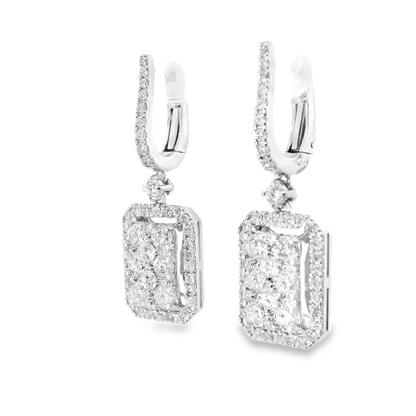 1.91CT Diamond   Earring 14k White Gold
