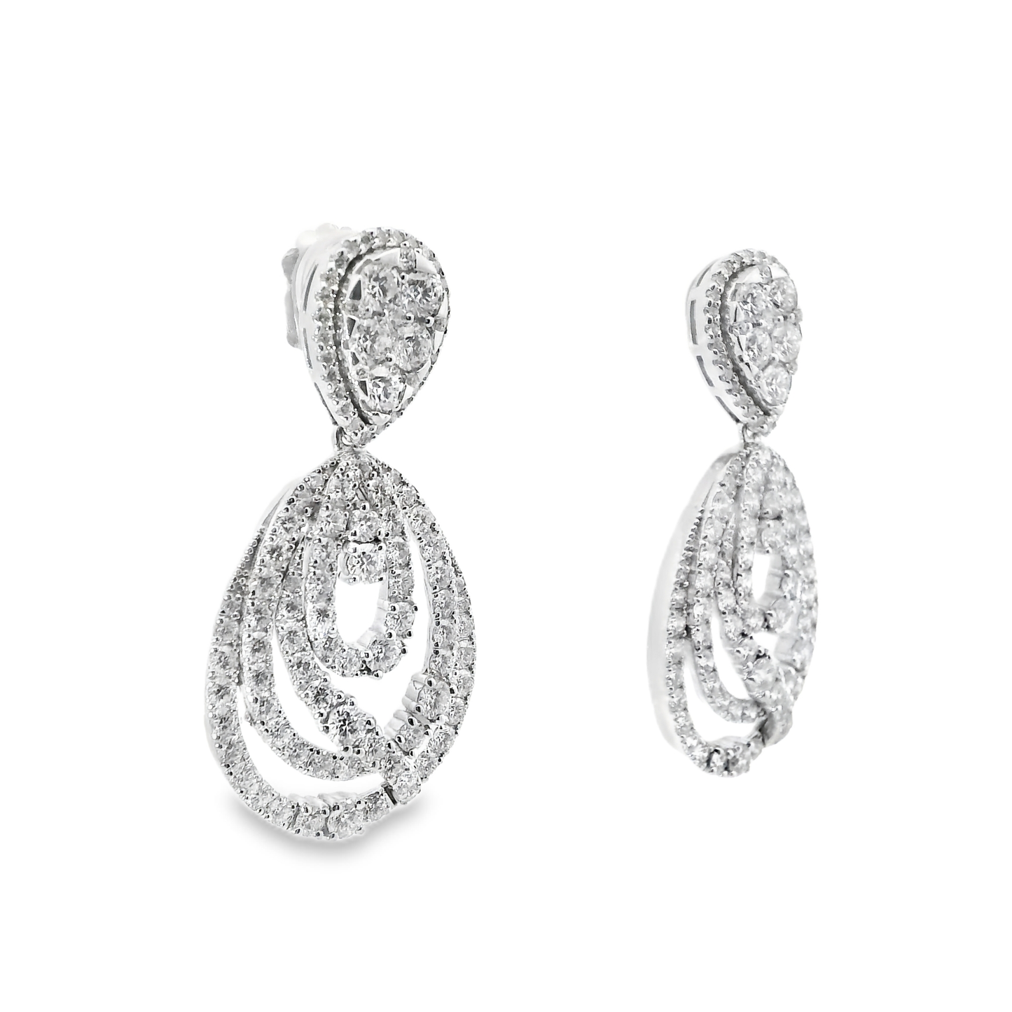 6.90CT Diamond   Earring 14k White Gold