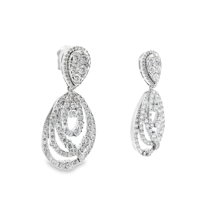 6.90CT Diamond   Earring 14k White Gold