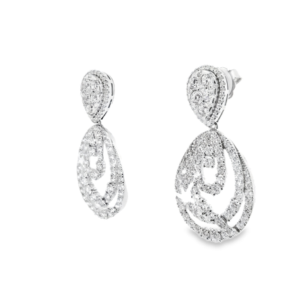 6.90CT Diamond   Earring 14k White Gold