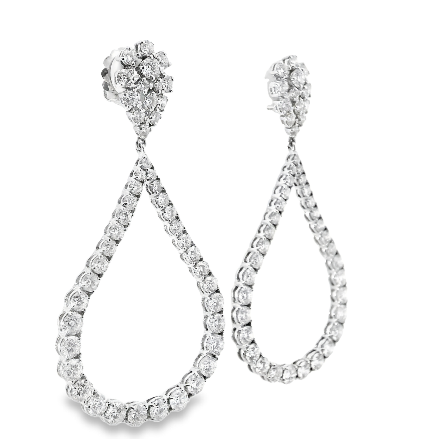 9.79CT Diamond   Earring 18k White Gold