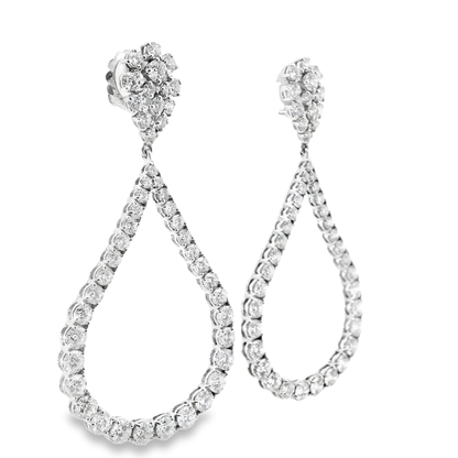 9.79CT Diamond   Earring 18k White Gold