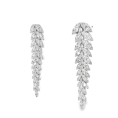 6.90CT Diamond   Earring 14k White Gold