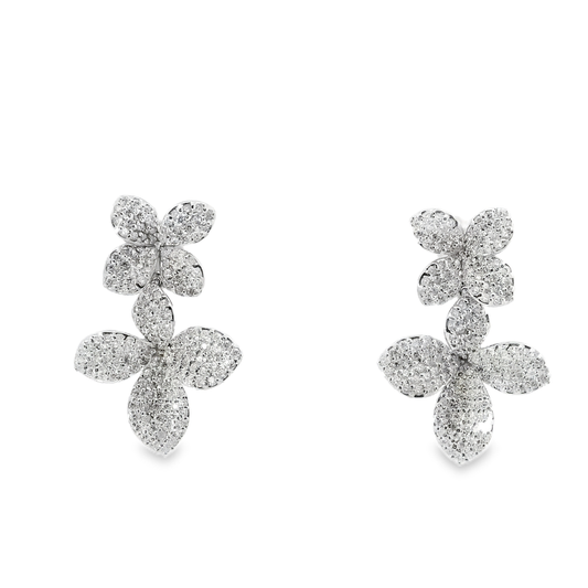 2.27CT Diamond   Earring 14k White Gold