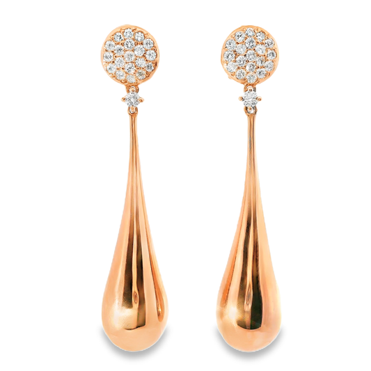 0.66CT Diamond 18k Rose Gold Earring