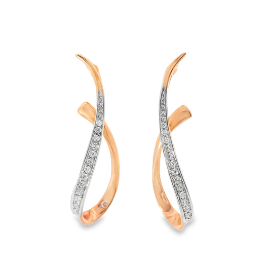 0.34CT Diamond Earring 14k Rose Gold