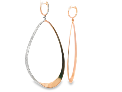 1.27CT Diamond Earring 14k Rose Gold