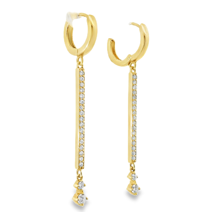 0.43CT Diamond Earring 14k Yellow Gold