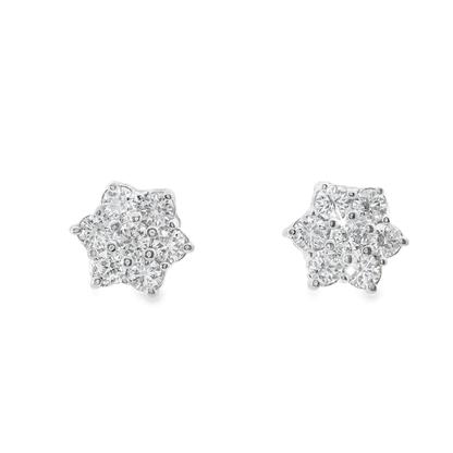 1.25CT Diamond  14k  White Gold Earring