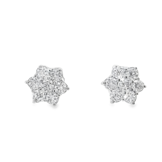1.25CT Diamond  14k  White Gold Earring