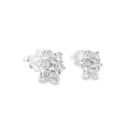 1.25CT Diamond  14k  White Gold Earring