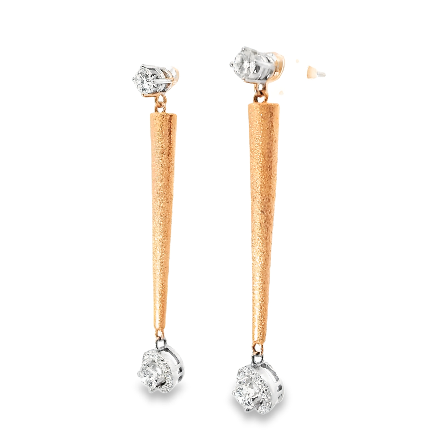 0.68CT Diamond Earring 14k Rose Gold
