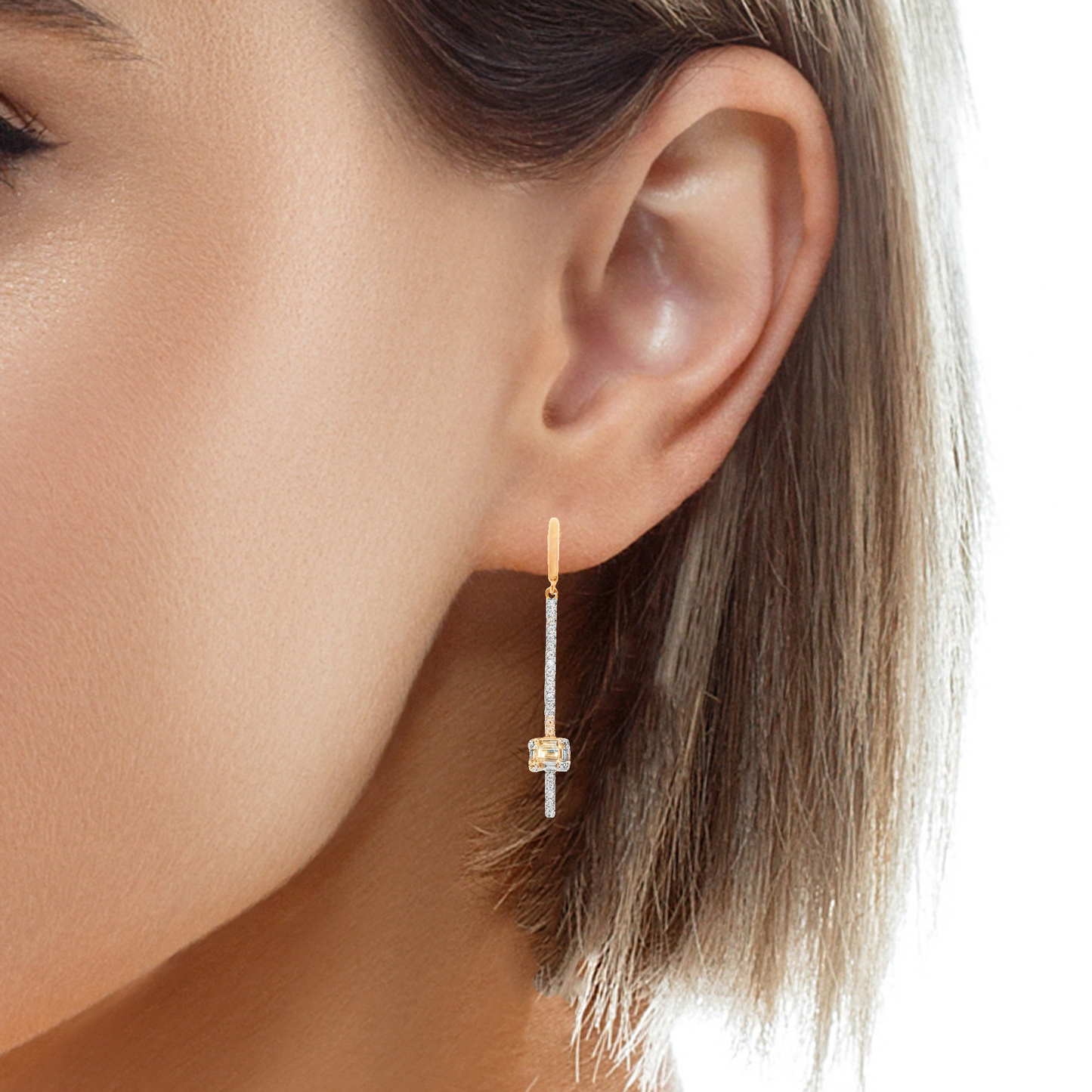 0.40CT Diamond Earring 14k Rose Gold