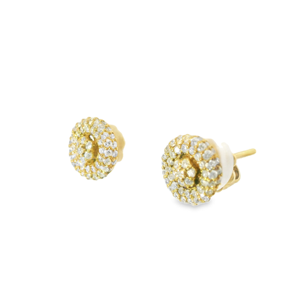 0.71CT Diamond  14k  Yellow Gold Earring