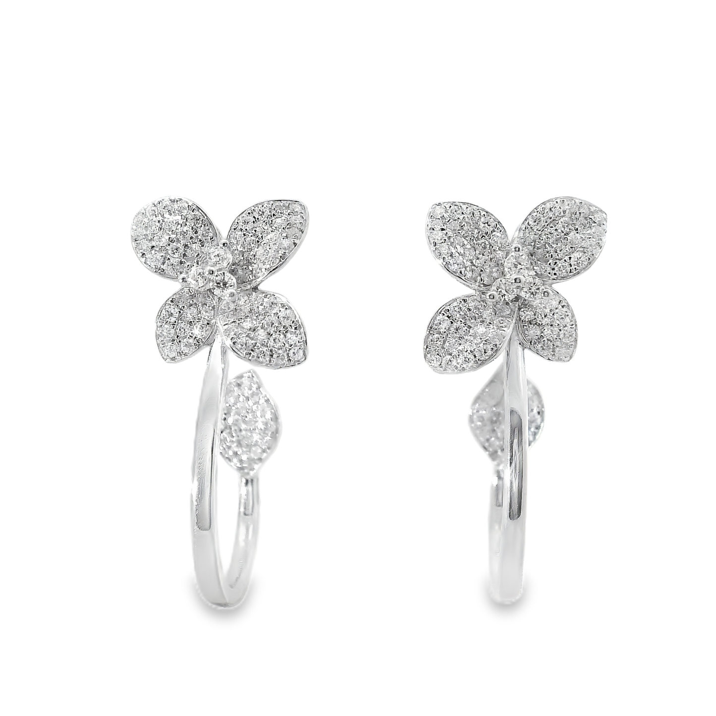 0.67CT Diamond  14k White Gold Earring