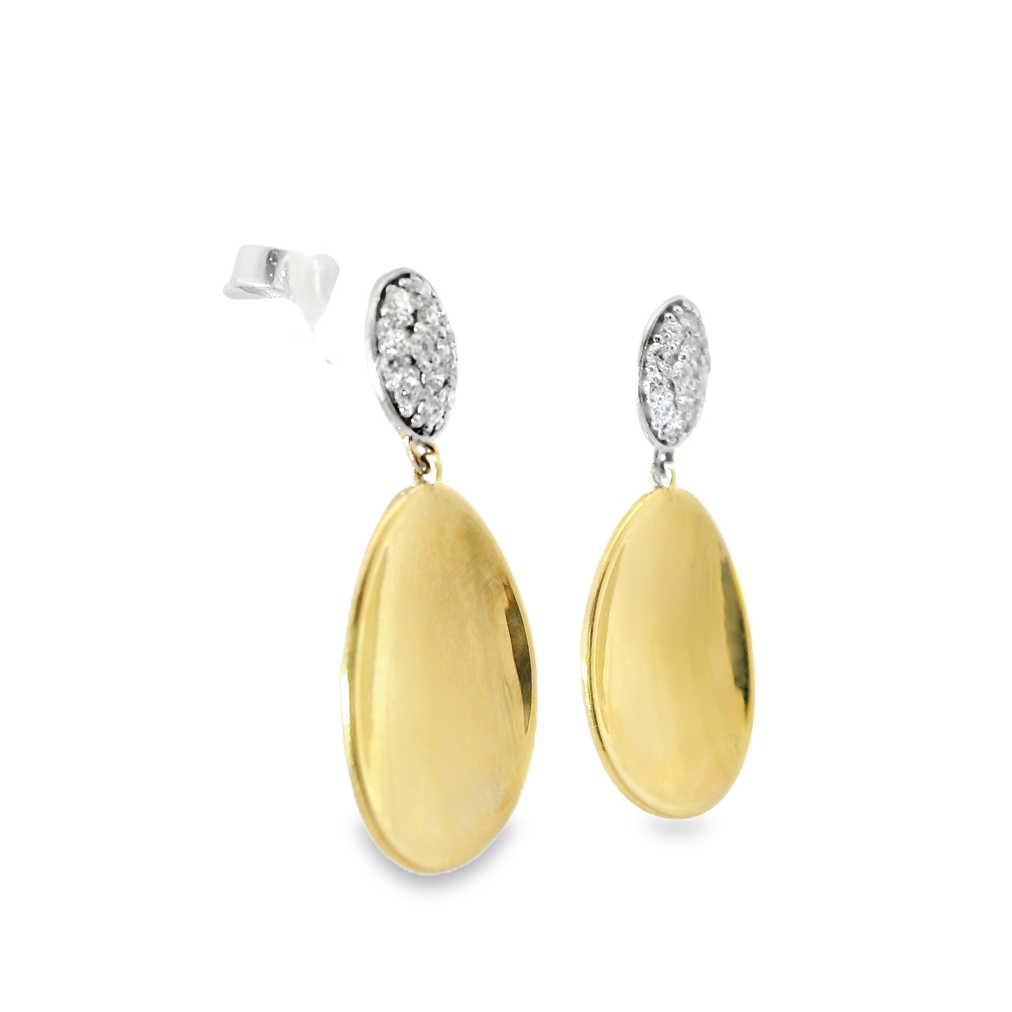 0.19CT Diamond 14k Yellow Gold Earring