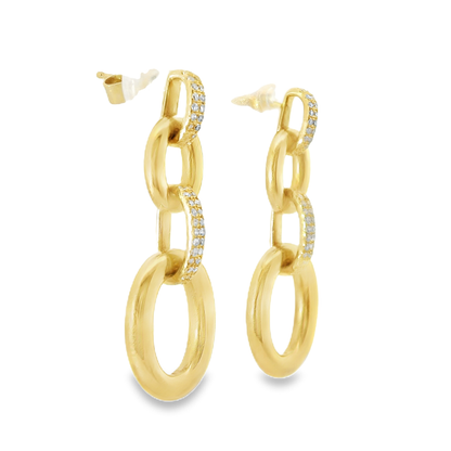 0.28CT Diamond 14k Yellow Gold Earring