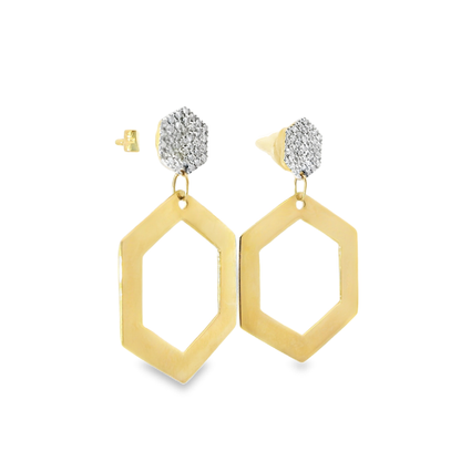 0.21CT Diamond 14k Yellow Gold Earring