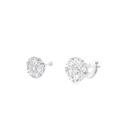 1.06CT Diamond Earrings 14k White Gold