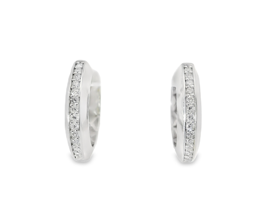 0.29 CT Diamond  18k White Gold Earring