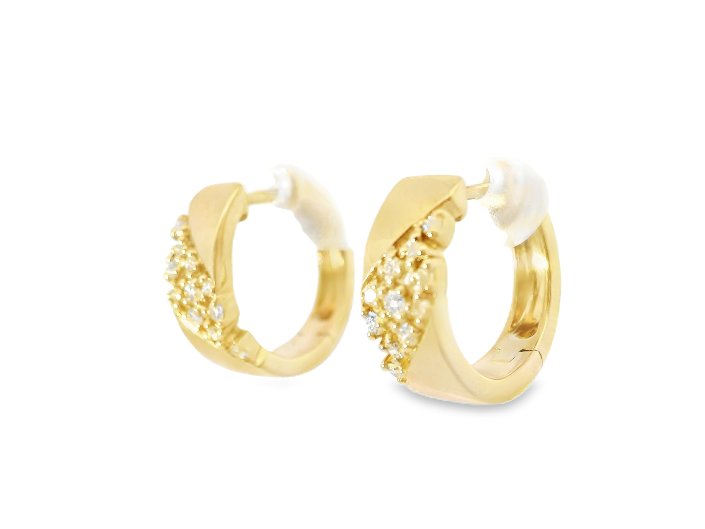 0.18CT Diamond  14k Yellow Gold Earring