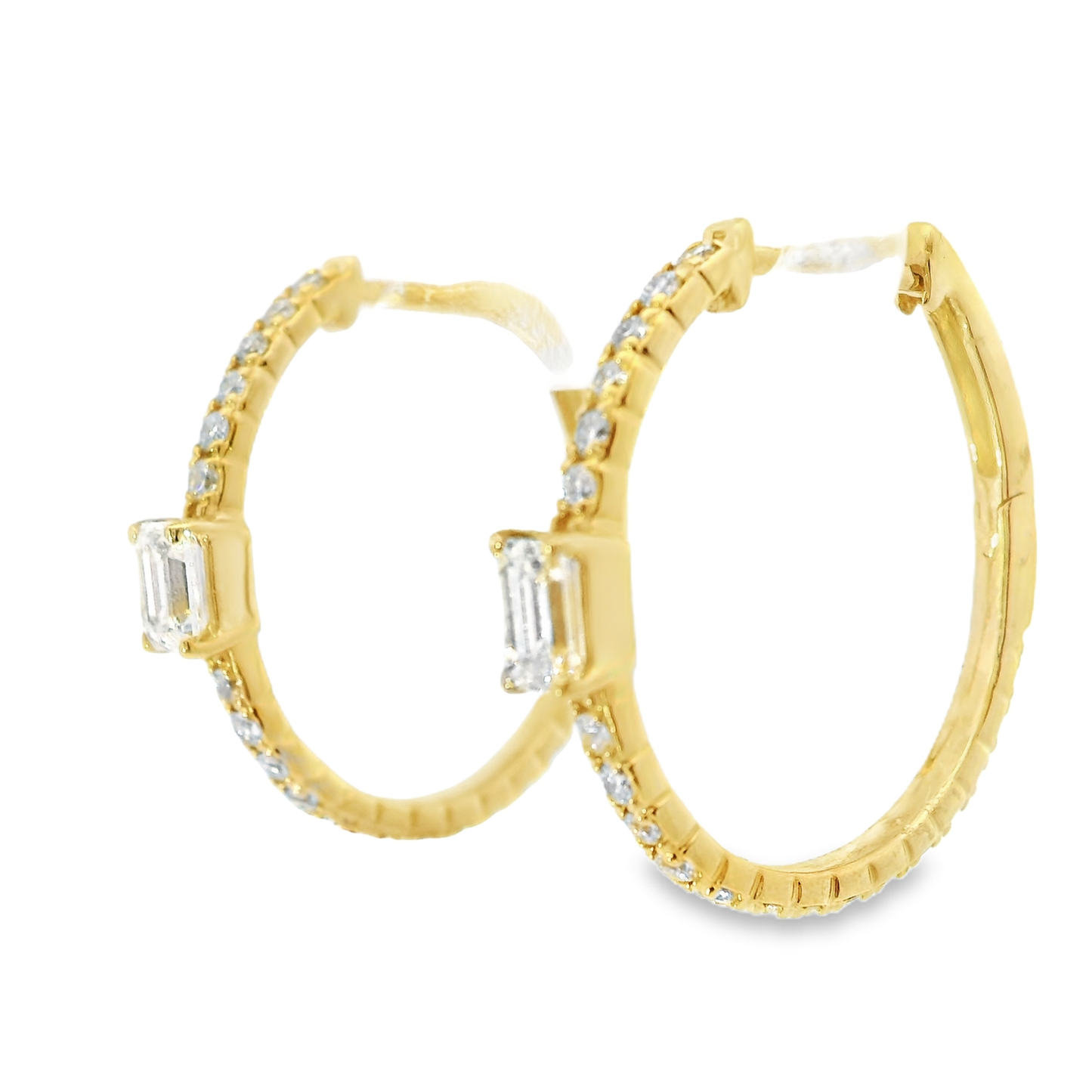 0.84CT Diamond  18k Yellow Gold Earring