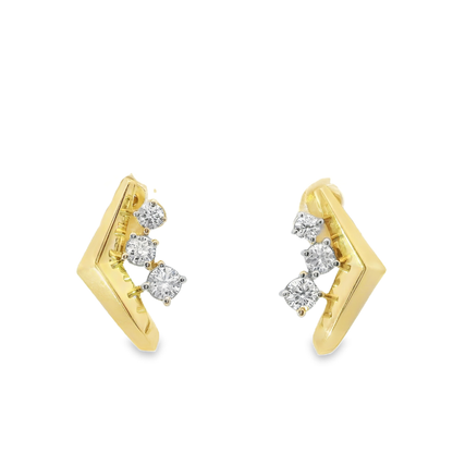 0.37CT Diamond  14k  Gold Earring