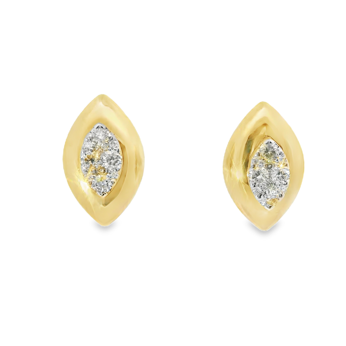 0.33CT Diamond  14k Yellow Gold Earring