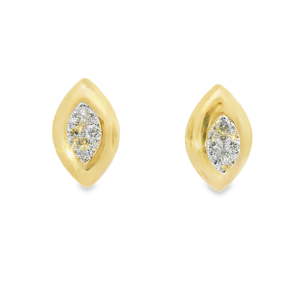 0.33CT Diamond  14k Yellow Gold Earring