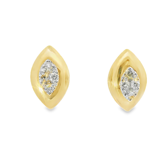 0.33CT Diamond  14k Yellow Gold Earring