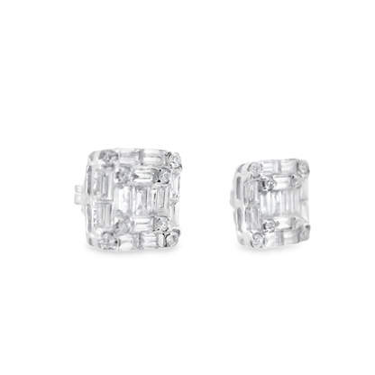 0.85CT Diamond 18k White Gold Earring