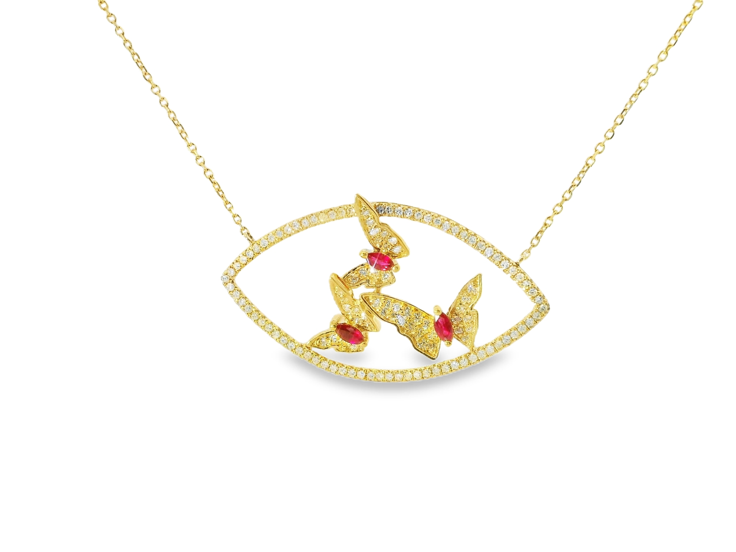 0.66CT Diamond 0.32CT Ruby 14k Yellow Gold