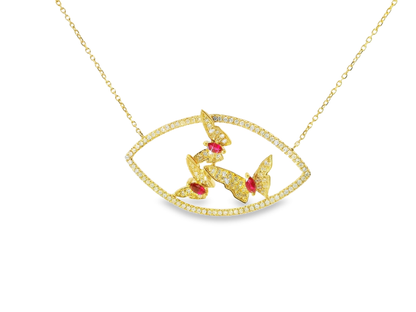 0.66CT Diamond 0.32CT Ruby 14k Yellow Gold