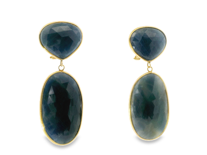 Blue Sapphire 14k Yellow Gold Earring