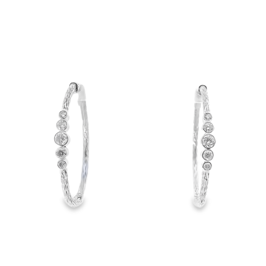 0.68CT Diamond  14k White Gold Earring