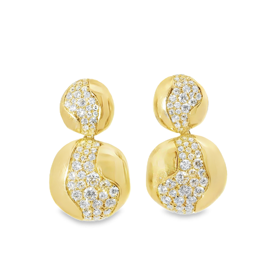 1.62CT Diamond  14k Yellow Gold Earring