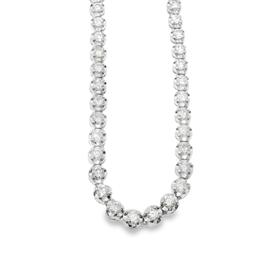 4.69CT Natural Diamond Tennis Necklace Buttercup 14k Yellow Gold