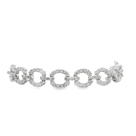 2.80CT Diamond Zip Tennis Bracelet 14k White Gold